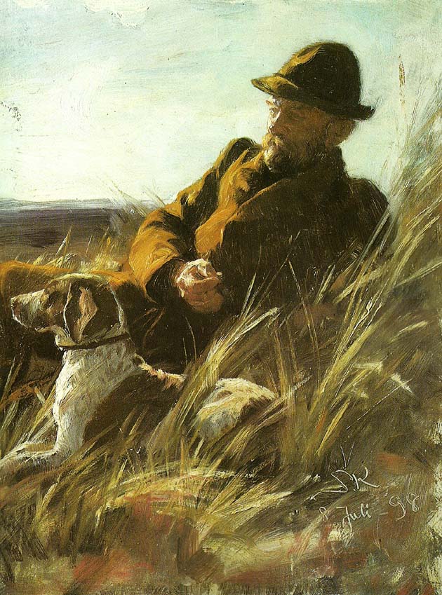 Peter Severin Kroyer jager med hund